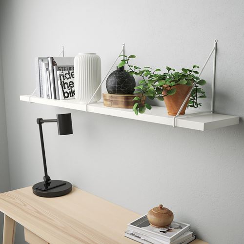 IKEA - BERGSHULT/PERSHULT, wall shelf, white, 120x20 cm