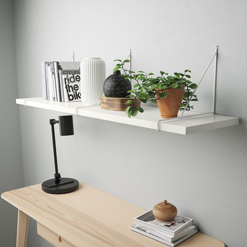 IKEA - BERGSHULT/PERSHULT, wall shelf, white, 120x30 cm