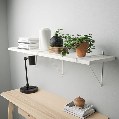 IKEA - BERGSHULT/PERSHULT, wall shelf, white, 120x30 cm