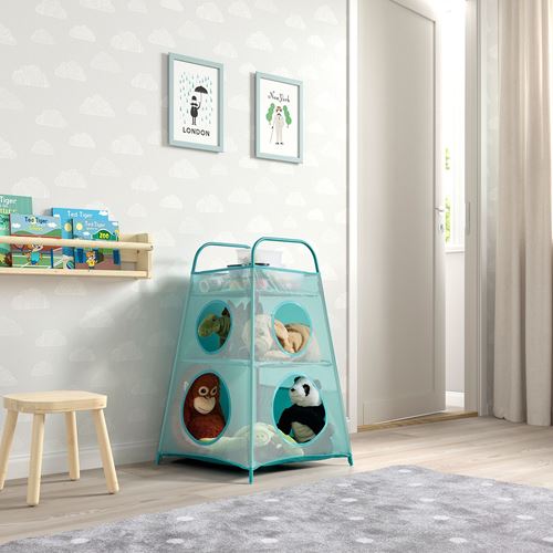 IKEA - TIGERFINK, storage tray with compartments, turquoise, 82x52x52 cm