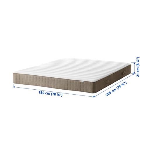 IKEA - HAMARVIK, double bed mattress, dark beige, 180x200 cm