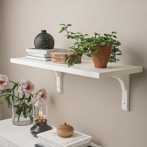 IKEA - BERGSHULT/RAMSHULT, wall shelf, white, 80x30 cm