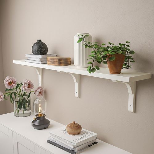 IKEA - BERGSHULT/RAMSHULT, wall shelf, white, 120x20 cm