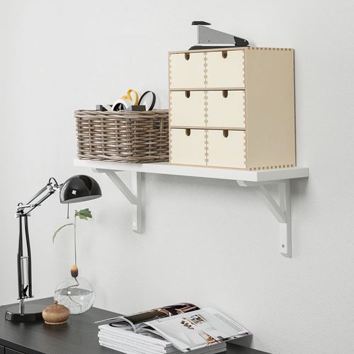 IKEA - BERGSHULT/SANDSHULT, duvar rafı, beyaz, 80x20 cm