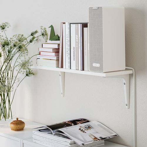 IKEA - BURHULT/SIBBHULT, wall shelf, white, 59x20 cm