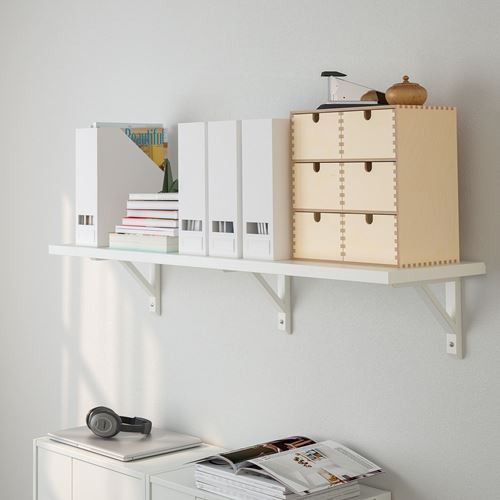 IKEA - TRANHULT/SANDSHULT, wall shelf, white, 120x30 cm