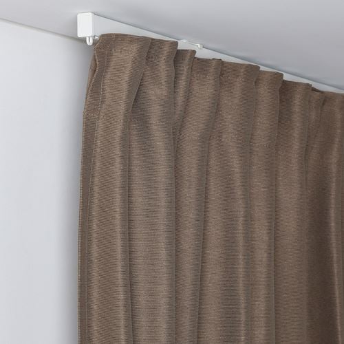 IKEA - VILBORG, blackout curtain, 1 pair, dark grey/beige, 145x300 cm