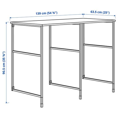 IKEA - ENHET, açık raf ünitesi, antrasit-beyaz, 139x63.5x87.5 cm