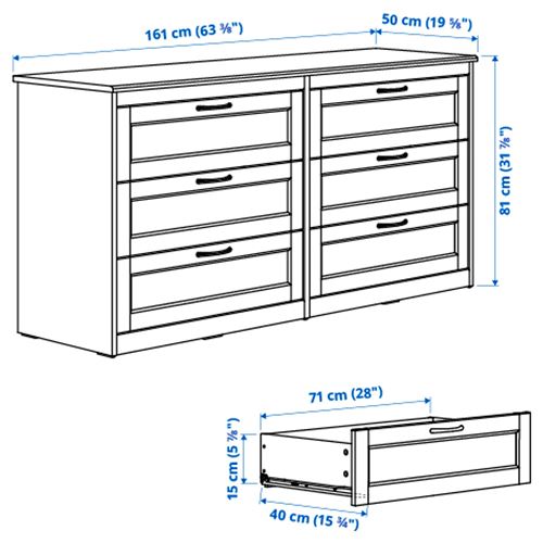 IKEA - SONGESAND, bedroom furniture combination, white, 160x200 cm