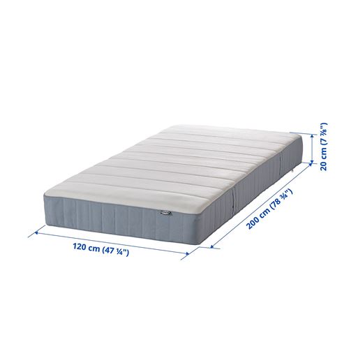 IKEA - VESTERÖY, single bed mattress, light blue, 120x200 cm