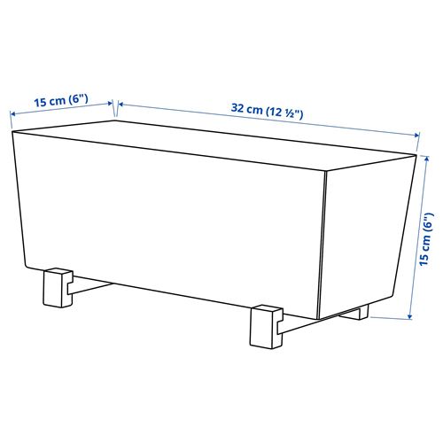 IKEA - BITTERGURKA, steel plant pot, white, 32x15 cm