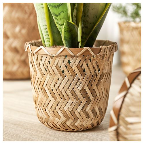 IKEA - KLYNNON, bamboo plant pot, bamboo, 12 cm