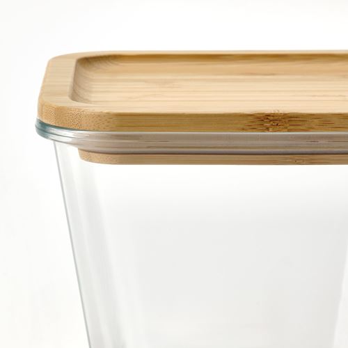 IKEA - IKEA 365+, glass food container with lid, glass/bamboo, 1,2 l