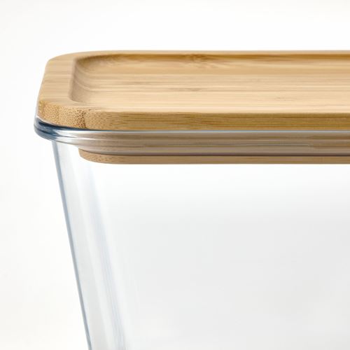 IKEA - IKEA 365+, glass food container with lid, glass/bamboo, 1,8 l