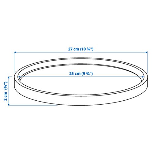 IKEA - BOYSENBAR, saksı altlığı, açık gri, 27 cm