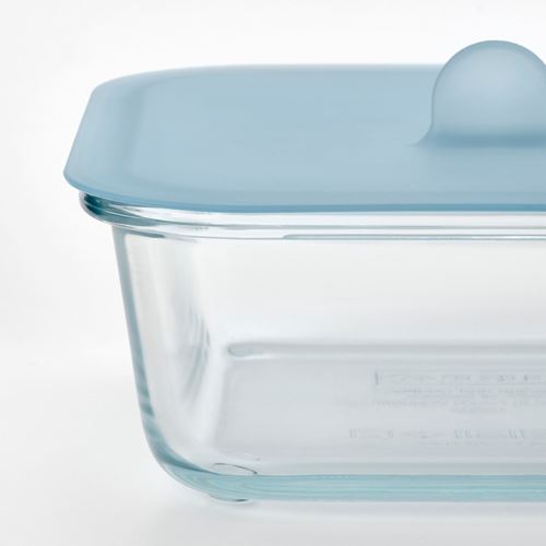 IKEA - IKEA 365+, glass food container with lid, glass-silicon, 600 ml