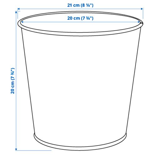 IKEA - DAIDAI, çelik saksı, pirinç rengi, 19 cm