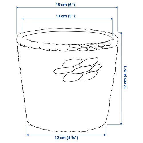 IKEA - DRUVFLADER, rattan saksı, su sümbülü, 12 cm