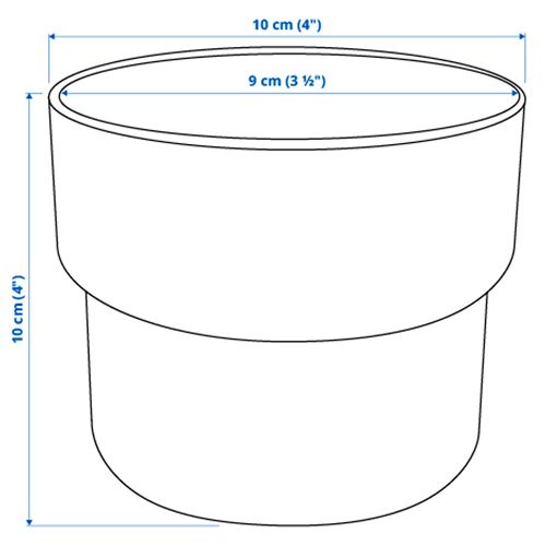 IKEA - FÖRENLIG, plastic plant pot, white, 9 cm