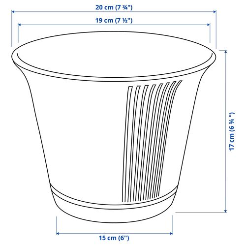 IKEA - KAMOMILL, seramik saksı, yeşil, 15 cm