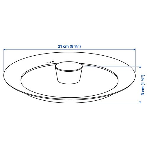 IKEA - KLOCKREN, lid, stainless steel/glass, 21 cm