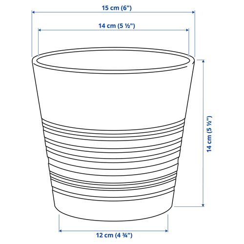 IKEA - MUSKOT, earthenware plant pot, white, 12 cm