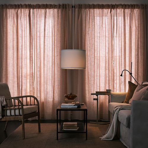 Silverlönn Beige SILVERLÖNN açık pembe 145x300 cm tül perde/2 kanat - 40504598 | IKEA