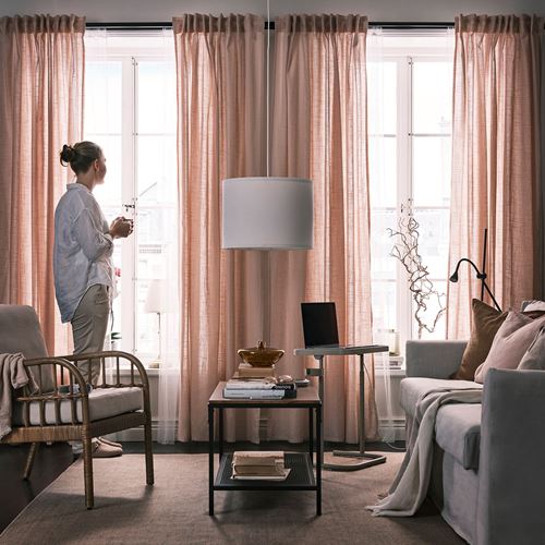 Silverlönn SILVERLÖNN açık pembe 145x300 cm tül perde/2 kanat - 40504598 | IKEA