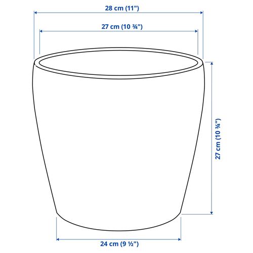 IKEA - PERSILLADE, toprak saksı, koyu gri, 24 cm