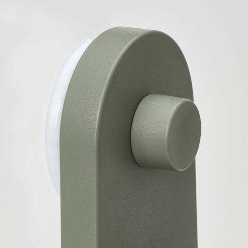 IKEA - ÖBONAS, hook with suction cup, grey-green, 7x11 cm