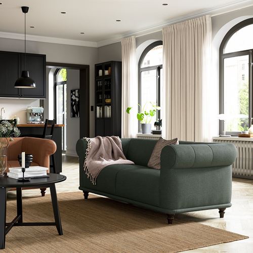 IKEA - VISKAFORS, 2-seat sofa, lejde grey-green