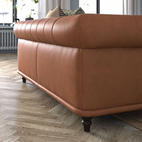 IKEA - VISKAFORS, 2-seat leather sofa, högalid brown