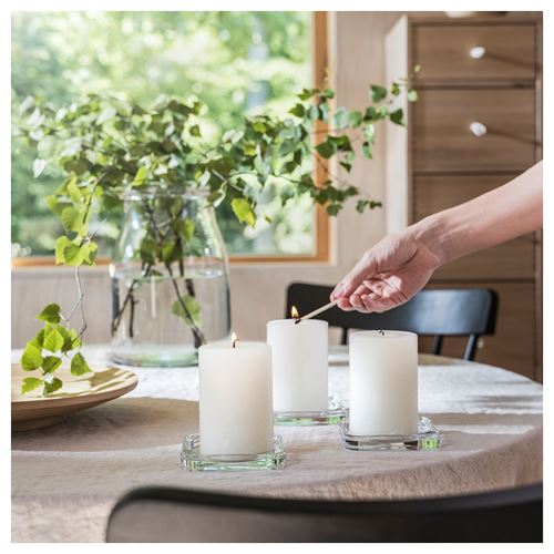 IKEA - ADLAD, scented block candle, white, 30 hr