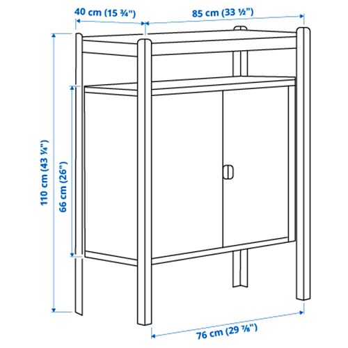 IKEA - BROR, raf ünitesi, siyah, 85x40x110 cm