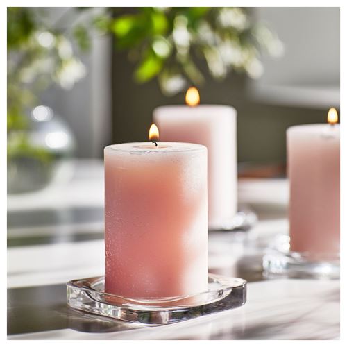 IKEA - LUGNARE, scented block candle, pink, 30 hr