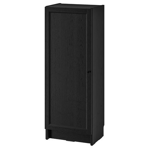 IKEA - BILLY, bookcase with door, Black oak effect, 40x30x106 cm