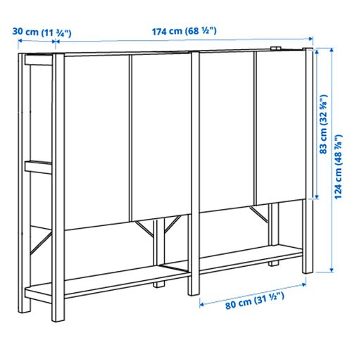 IKEA - IVAR, cabinet with door, pine, 174x30x124 cm