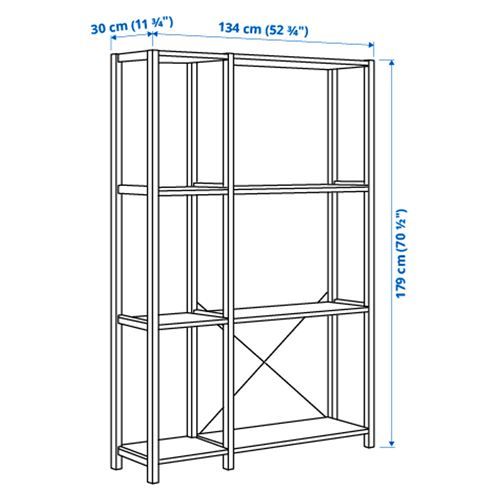 IKEA - IVAR, raf ünitesi, çam, 134x30x179 cm