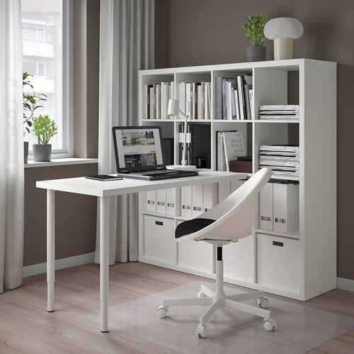 IKEA - LAGKAPTEN/KALLAX, desk with bookshelf, white