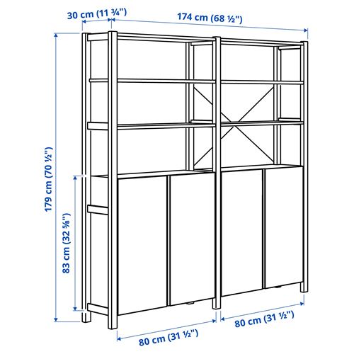 IKEA - IVAR, cabinet with door, pine, 174x30x179 cm