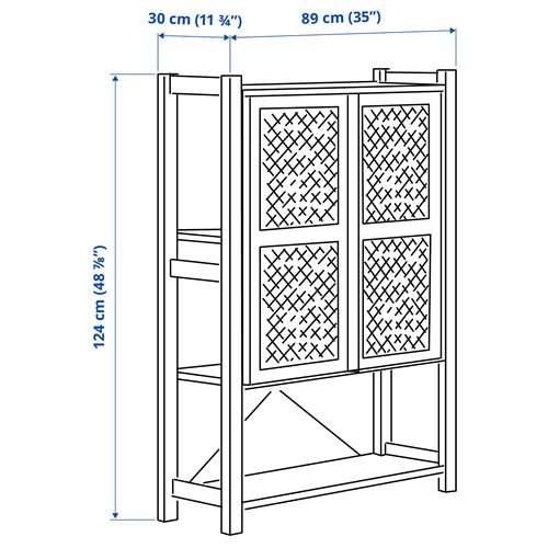 IKEA - IVAR, shelf unit with door, pine, 89x30x124 cm