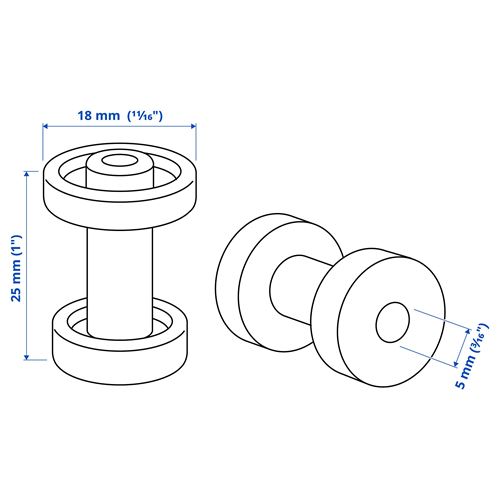 IKEA - SKRUVSHULT, knob, anthracite, 18 mm