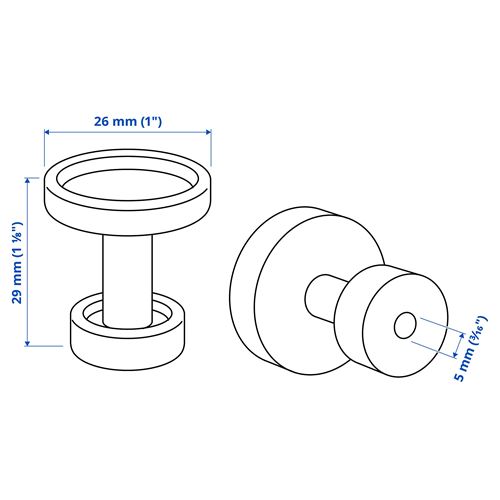 IKEA - SKRUVSHULT, knob, anthracite, 26 mm