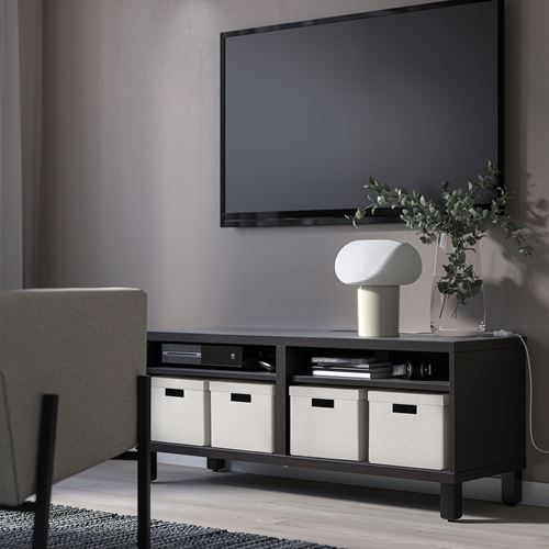 IKEA - TJENA, kapaklı kutu, beyaz-bej, 25x35x20 cm