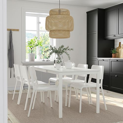 IKEA - VANGSTA/TEODORES, kitchen table set, white, 6 chairs