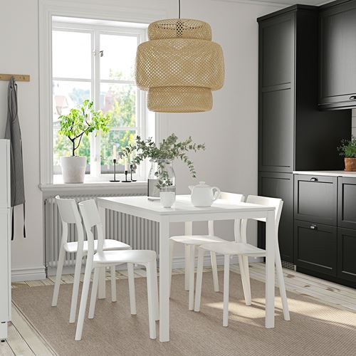 IKEA - VANGSTA/JANINGE, kitchen table set, white, 4 chairs