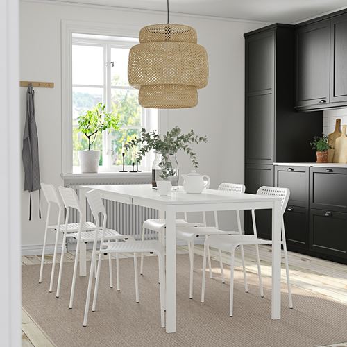 IKEA - VANGSTA/ADDE, kitchen table set, white, 6 chairs