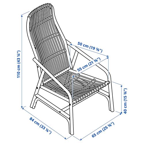 IKEA - SALNÖ, rattan koltuk, rattan