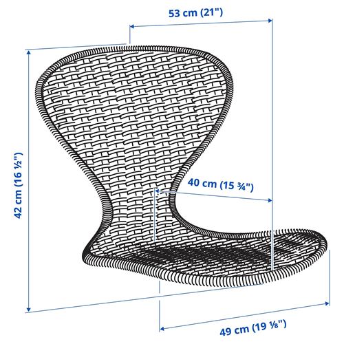 IKEA - ALVSTA, yemek sandalyesi oturma yeri, el yapımı-rattan