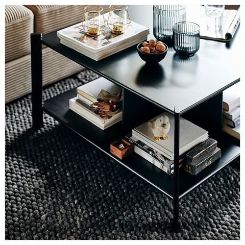 IKEA - JATTESTA, coffee table, black, 80x80 cm